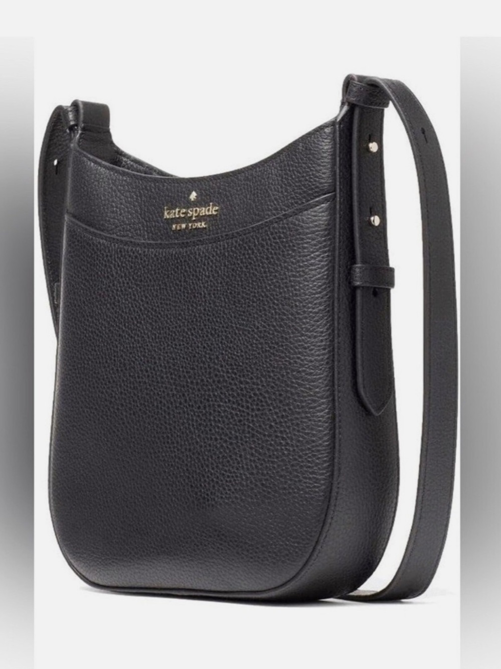 kate spade Black Pebbled Leather Crossbody with Gold Logo - Picture 2 of 13